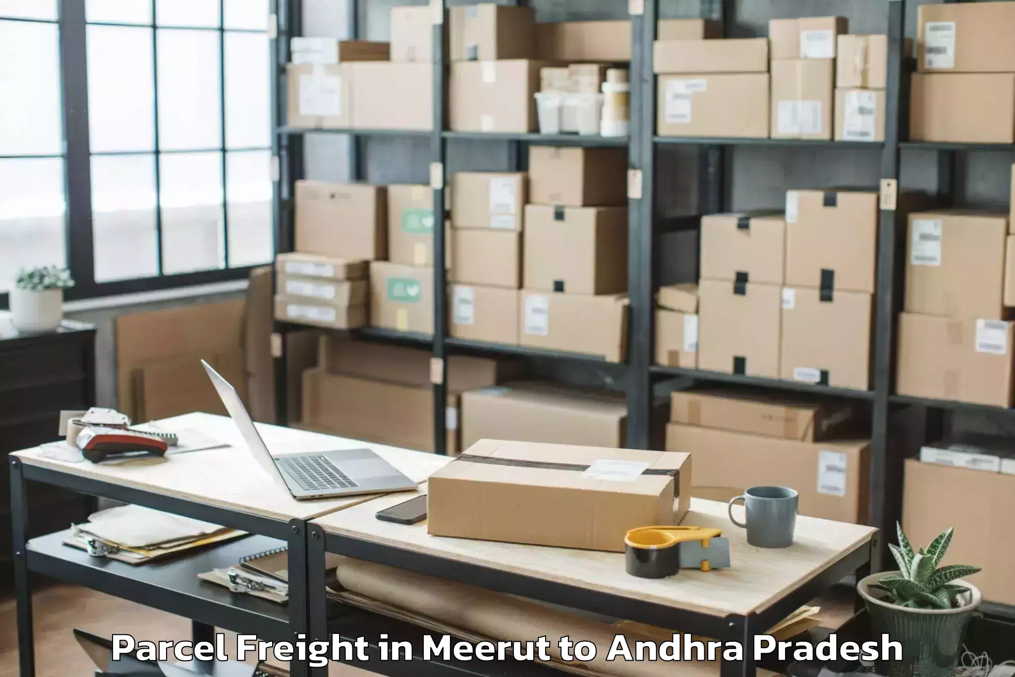 Easy Meerut to Pellakur Parcel Freight Booking